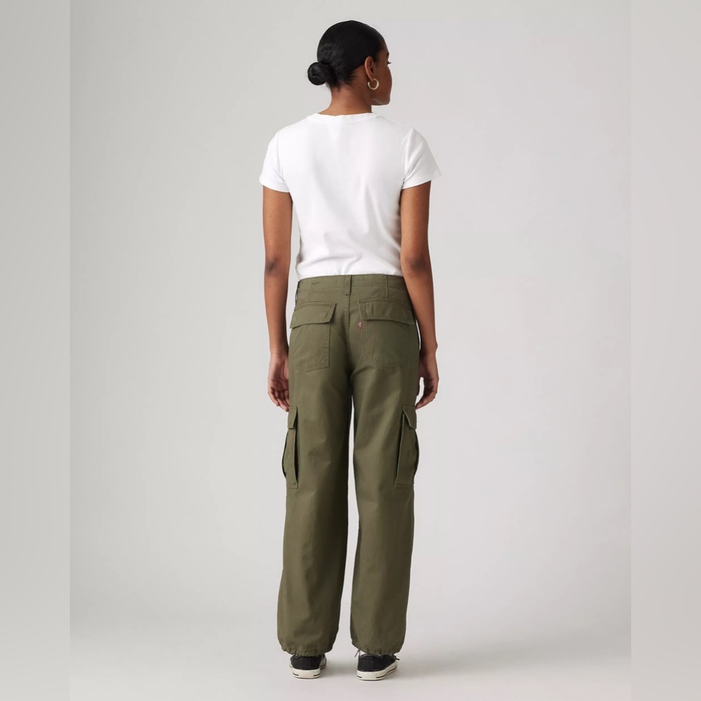 Levi’s ’94 Baggy Army Green Cotton Twill Cargo Jogger‎ Utility Pants Size 27 - Picture 2 of 13